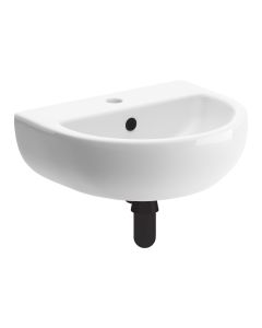 Thalassa 450x400mm 1TH Cloakroom Basin & Black Bottle Trap