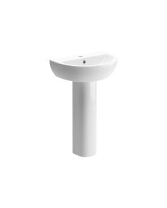 Thalassa 550x400mm 1TH Basin & Full Pedestal