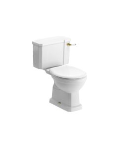 Solaris Close Coupled WC w/Brushed Brass Finish & Soft Close Seat