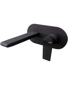 Vema Timea Wall Mounted Basin Mixer - Matt Black