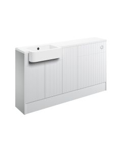 Tarak 1542mm Basin WC & 1 Door Unit Pack (RH) - Matt White