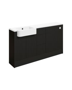 Tarak 1542mm Basin WC & 3 Drawer Unit Pack (LH) - Matt Graphite Grey