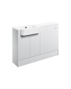 Tarak 1242mm Basin & WC Unit Pack (LH) - Matt White