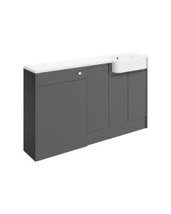 Venus 1542mm Basin WC & 1 Door Unit Pack (LH) - Onyx Grey Gloss