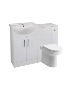Zosma 650mm Basin Unit & WC Unit Pack - White Gloss