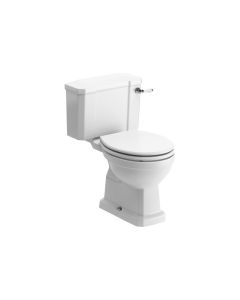 Solaris Close Coupled WC & Satin White Wood Effect Seat
