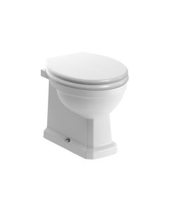 Solaris Back To Wall WC & Satin White Wood Effect Seat
